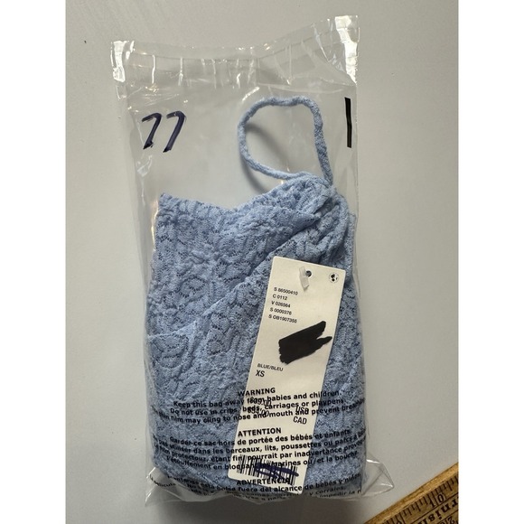 Kimchi Blue Milkmaid Babydoll Top Womens SZ XS Tie Front Blue Boho Feminine Lace - Picture 13 of 13